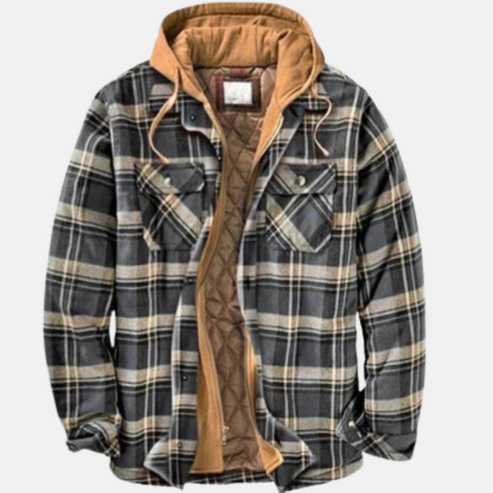 Bennett | Men's Plaid Hooded Zip-Front Layered Shirt