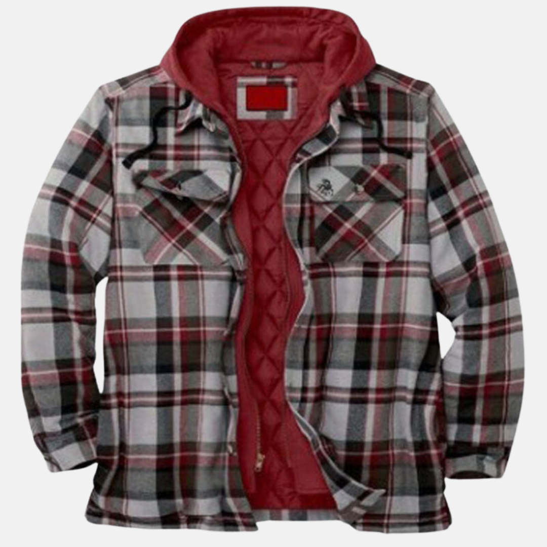Bennett | Men's Plaid Hooded Zip-Front Layered Shirt