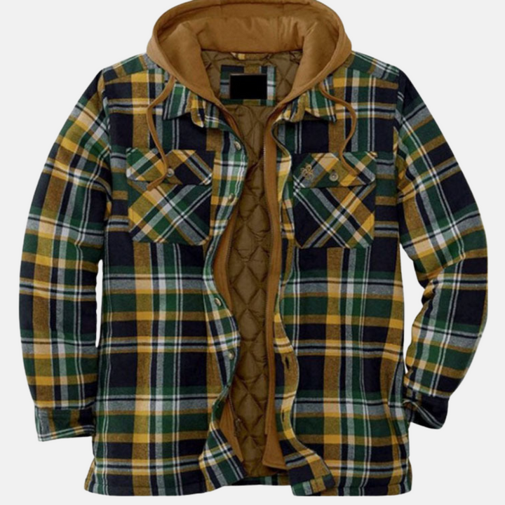Bennett | Men's Plaid Hooded Zip-Front Layered Shirt