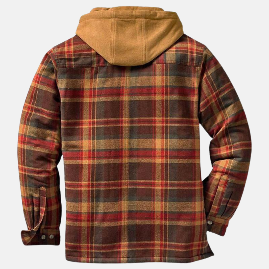 Bennett | Men's Plaid Hooded Zip-Front Layered Shirt