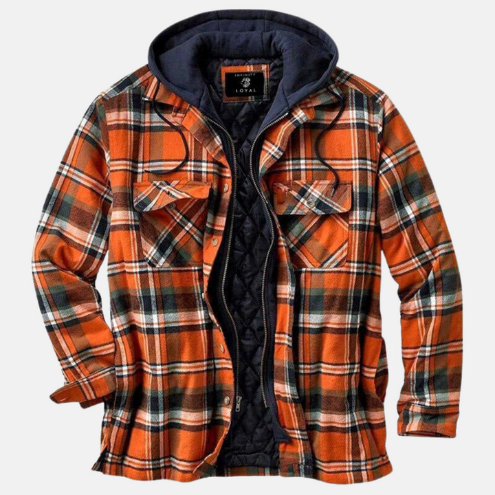 Bennett | Men's Plaid Hooded Zip-Front Layered Shirt