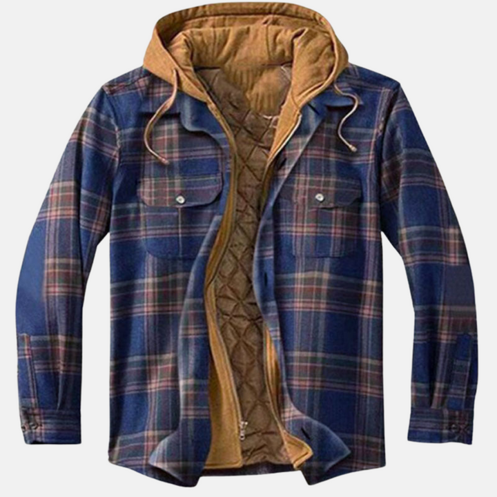 Bennett | Men's Plaid Hooded Zip-Front Layered Shirt