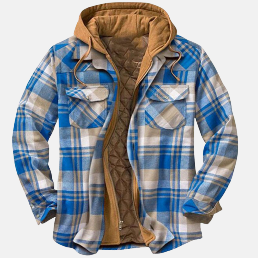 Bennett | Men's Plaid Hooded Zip-Front Layered Shirt