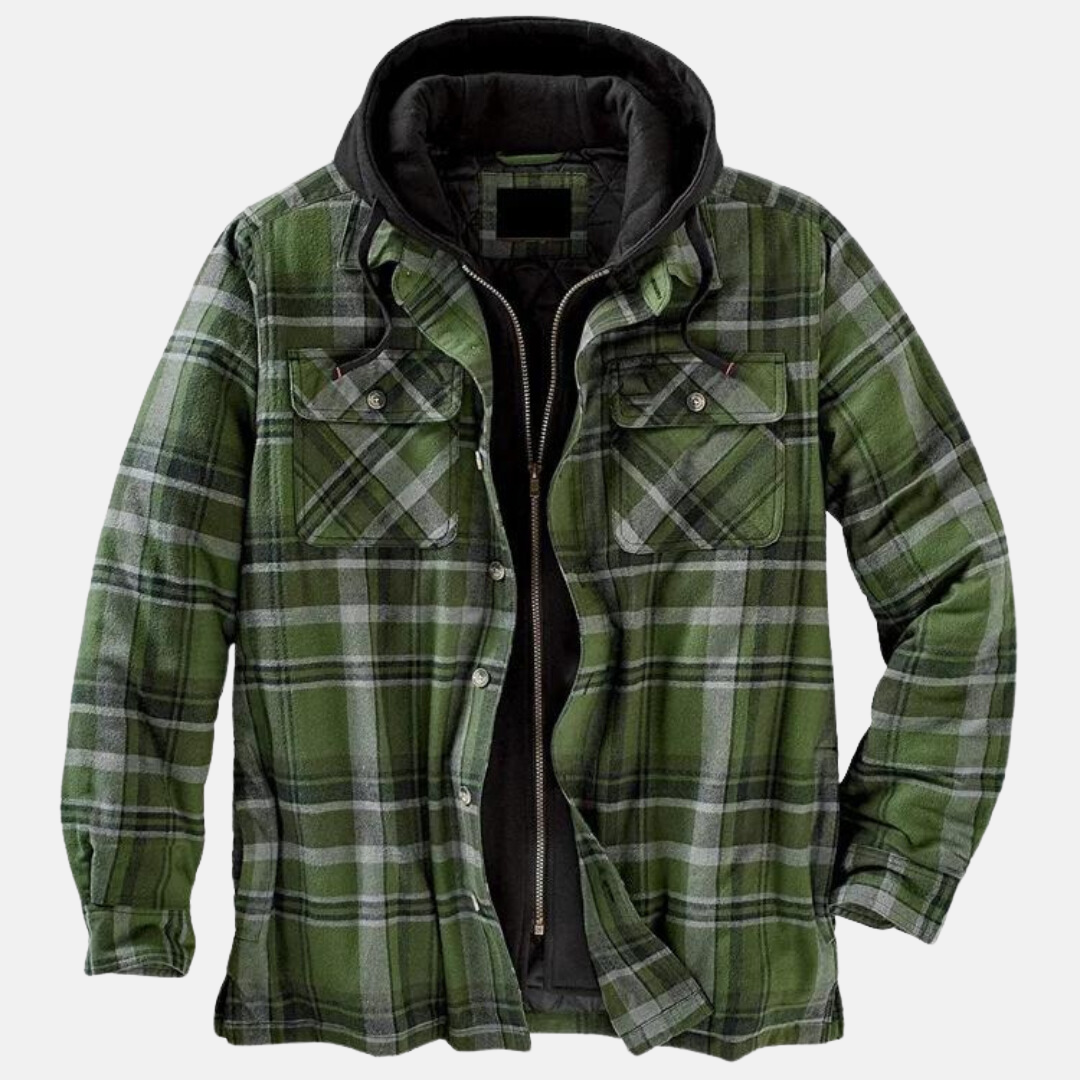 Bennett | Men's Plaid Hooded Zip-Front Layered Shirt