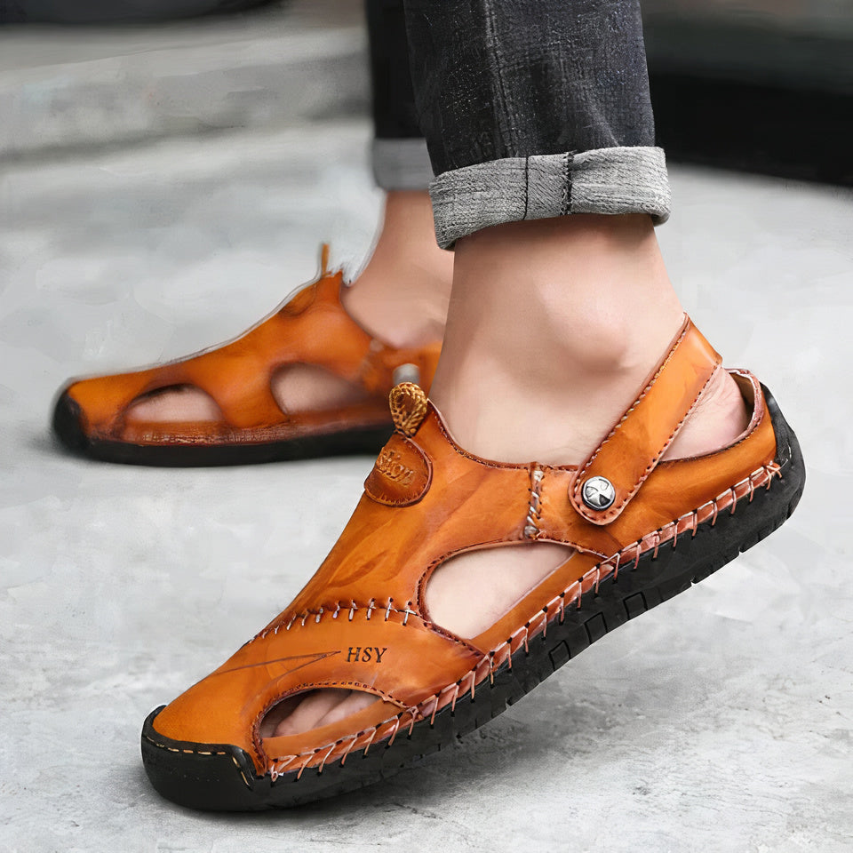 Benny | Men's Closed Toe Leather Outdoor Sandals
