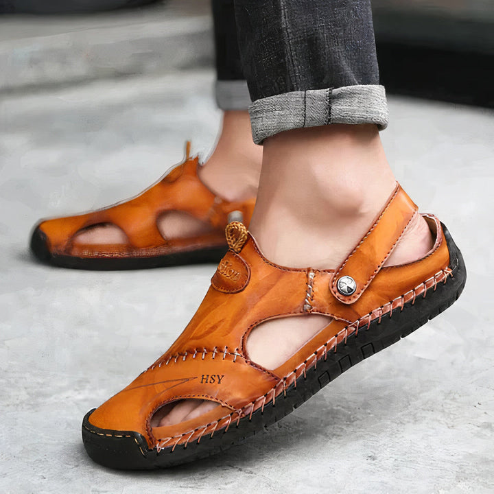 Benny | Men's Closed Toe Leather Outdoor Sandals