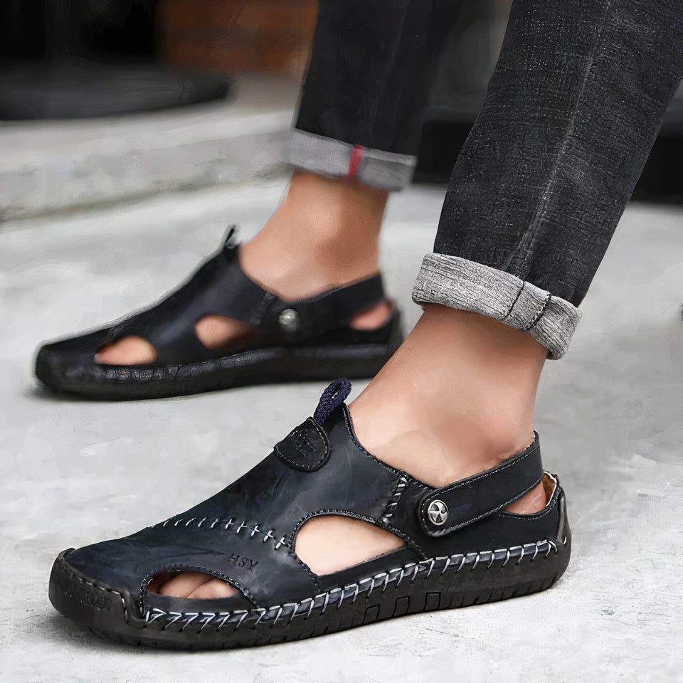 Benny | Men's Closed Toe Leather Outdoor Sandals