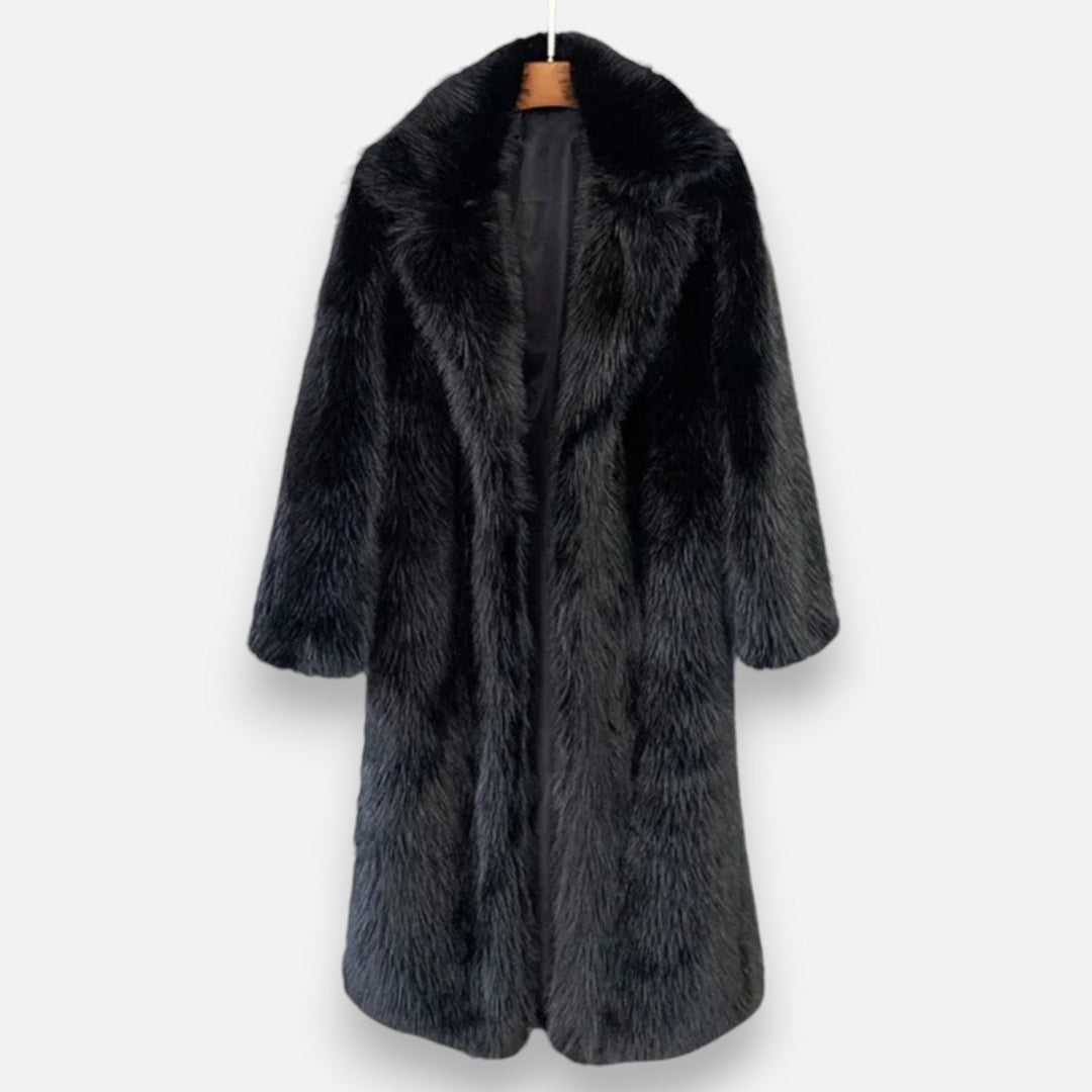 Women's Long Fur Coat with Full-Length Design