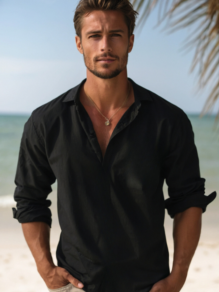 Blaise | Men's Relaxed Lightweight Linen Blend Button-Down Shirt