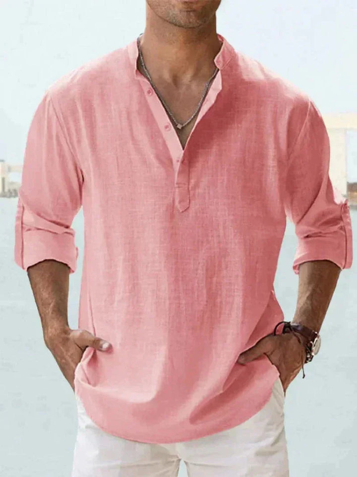 Blaise | Men's Relaxed Lightweight Linen Blend Button-Down Shirt