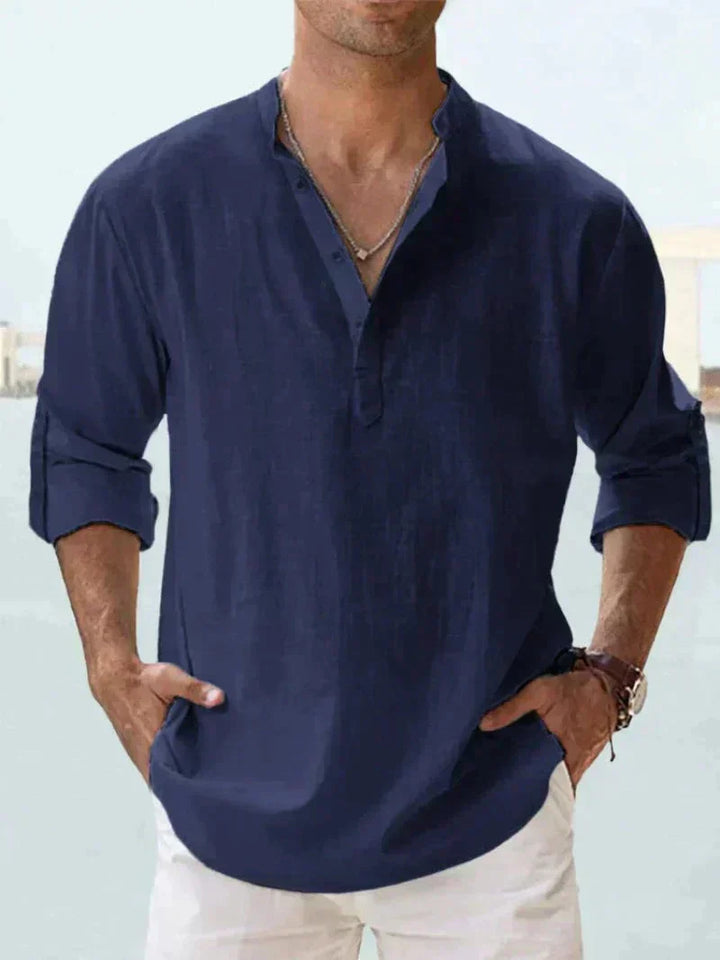 Blaise | Men's Relaxed Lightweight Linen Blend Button-Down Shirt