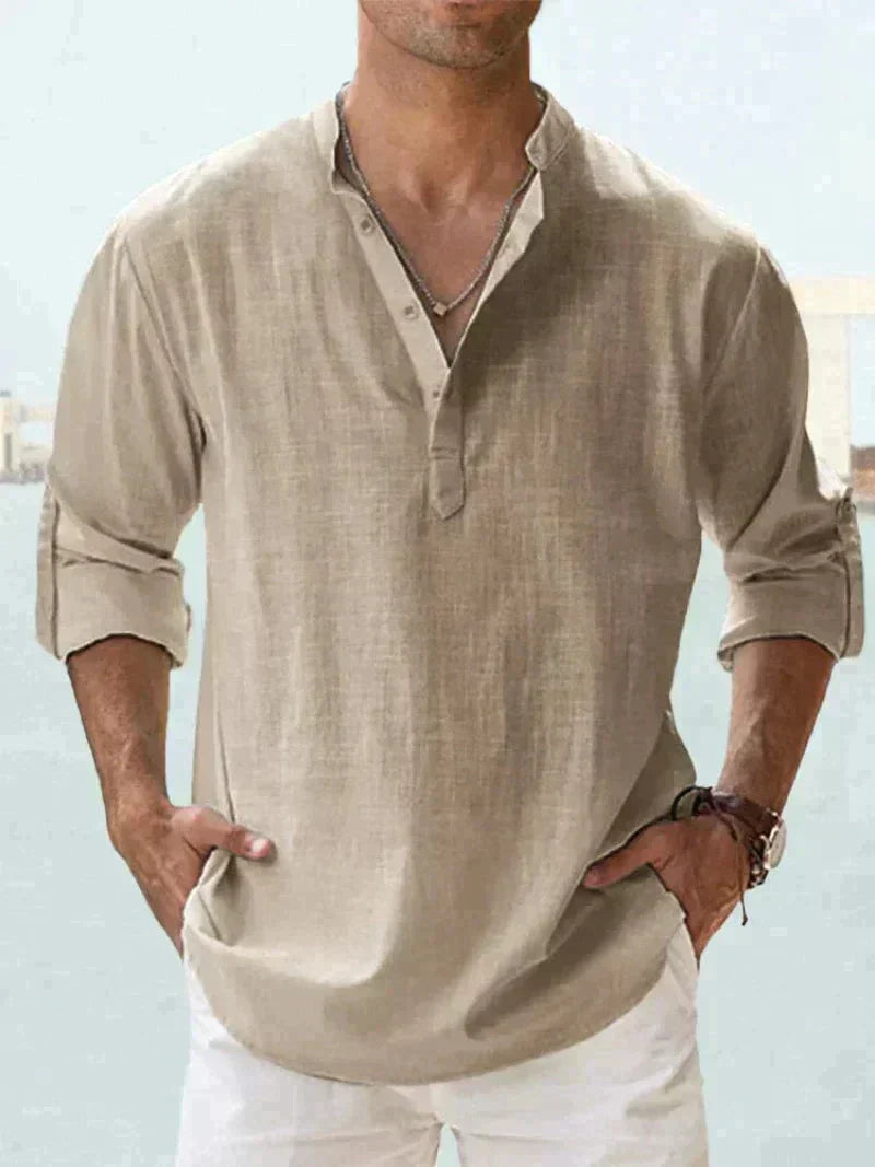 Blaise | Men's Relaxed Lightweight Linen Blend Button-Down Shirt