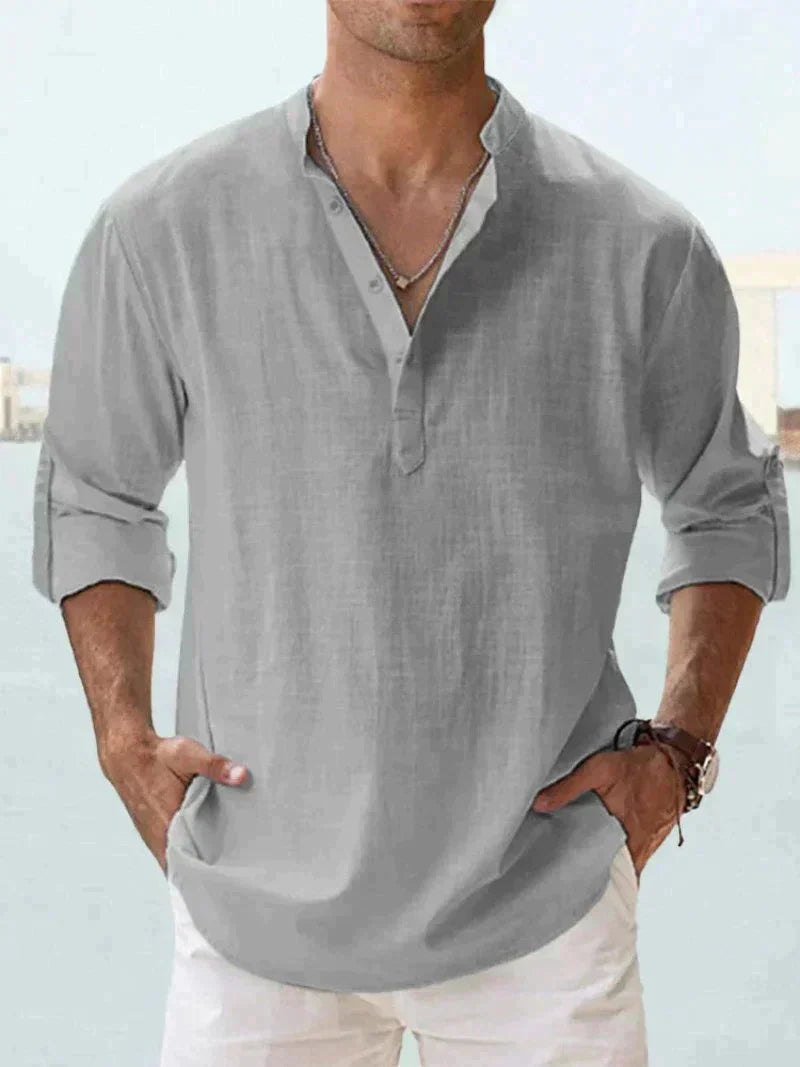 Blaise | Men's Relaxed Lightweight Linen Blend Button-Down Shirt