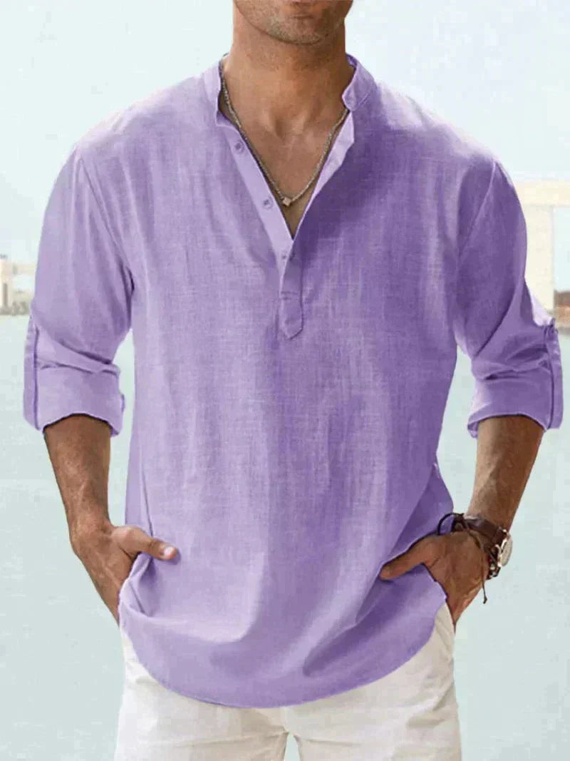 Blaise | Men's Relaxed Lightweight Linen Blend Button-Down Shirt