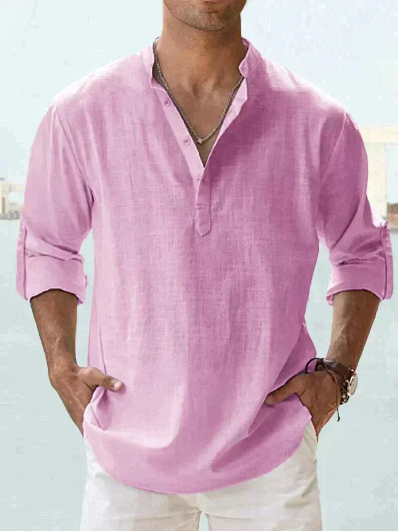 Blaise | Men's Relaxed Lightweight Linen Blend Button-Down Shirt