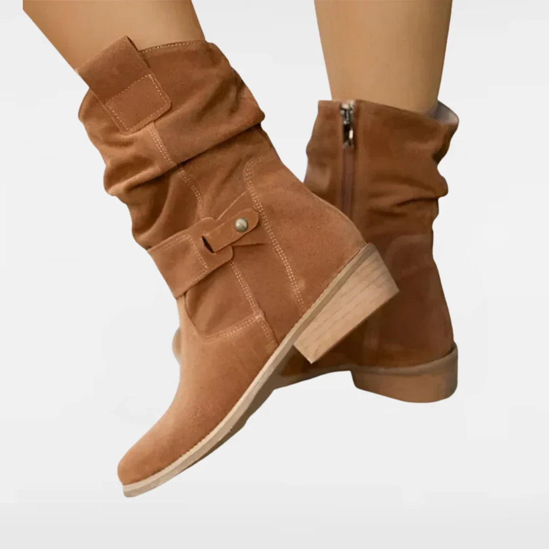 Odilia | Women's Slouch Ankle Boots with Side Zip