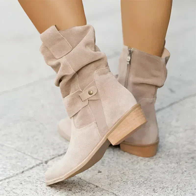 Odilia | Women's Slouch Ankle Boots with Side Zip