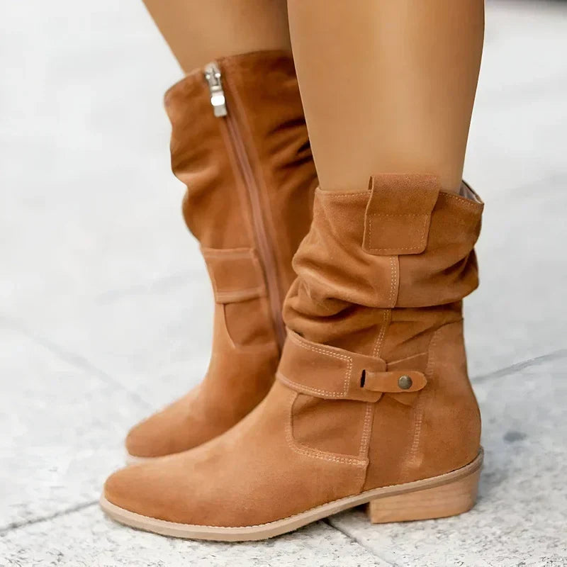 Odilia | Women's Slouch Ankle Boots with Side Zip
