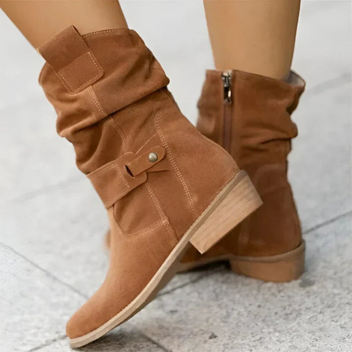 Odilia | Women's Slouch Ankle Boots with Side Zip