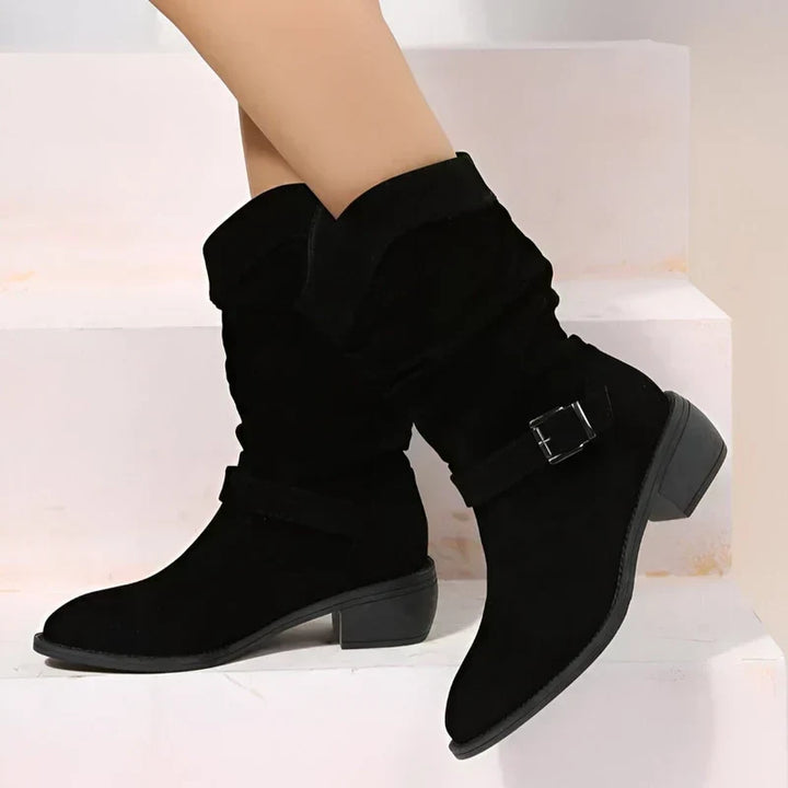 Odilia | Women's Slouch Ankle Boots with Side Zip