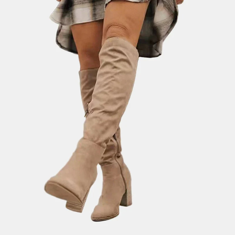 Hilda | Women's Over-the-Knee Slouch Boots with Block Heel