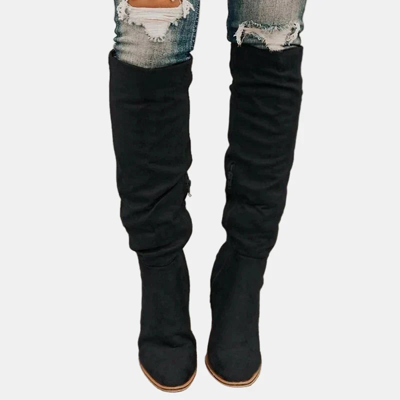 Hilda | Women's Over-the-Knee Slouch Boots with Block Heel