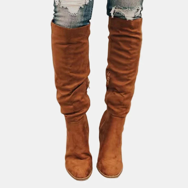 Hilda | Women's Over-the-Knee Slouch Boots with Block Heel