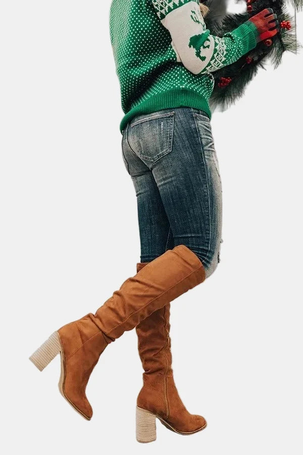Hilda | Women's Over-the-Knee Slouch Boots with Block Heel
