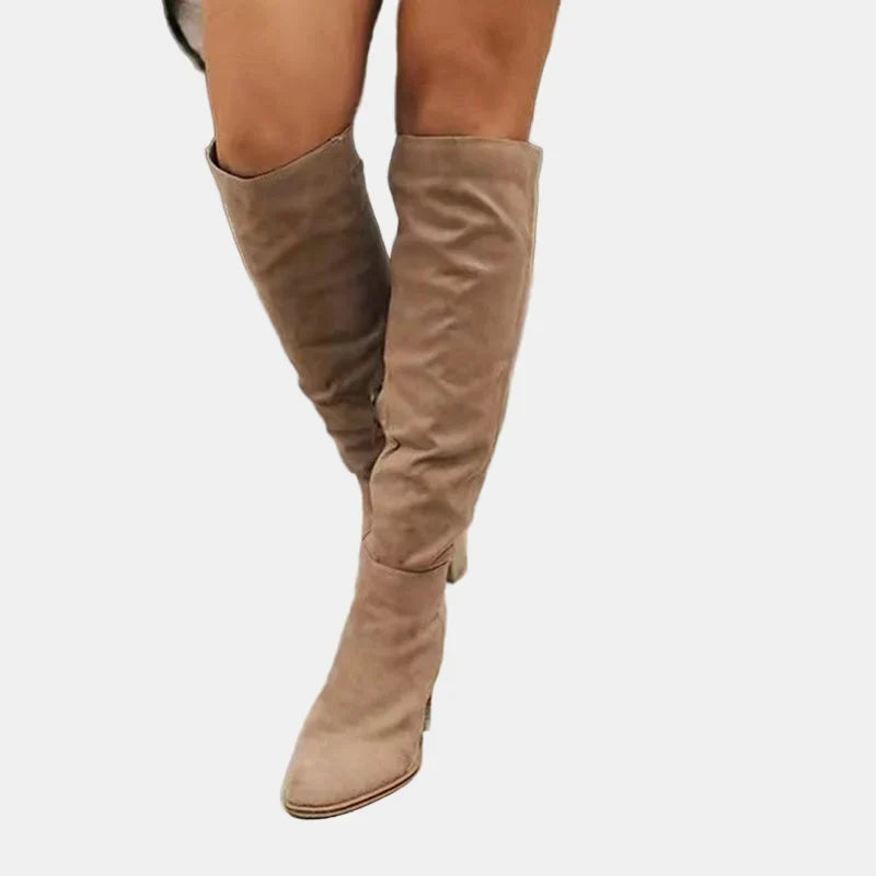 Hilda | Women's Over-the-Knee Slouch Boots with Block Heel