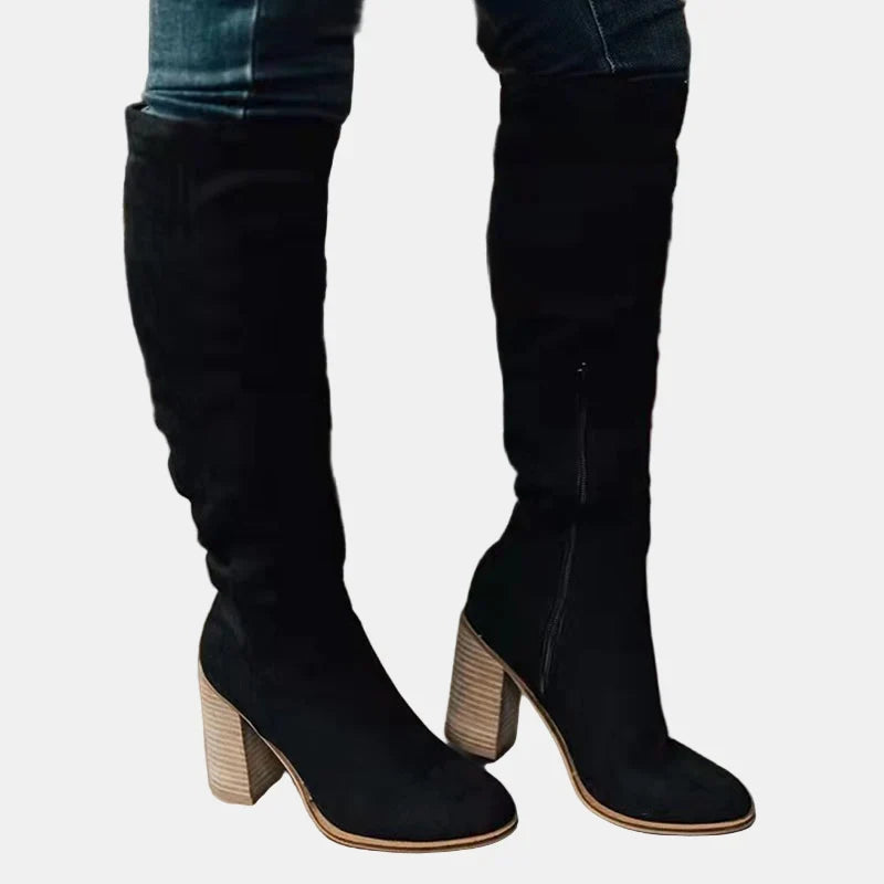 Hilda | Women's Over-the-Knee Slouch Boots with Block Heel