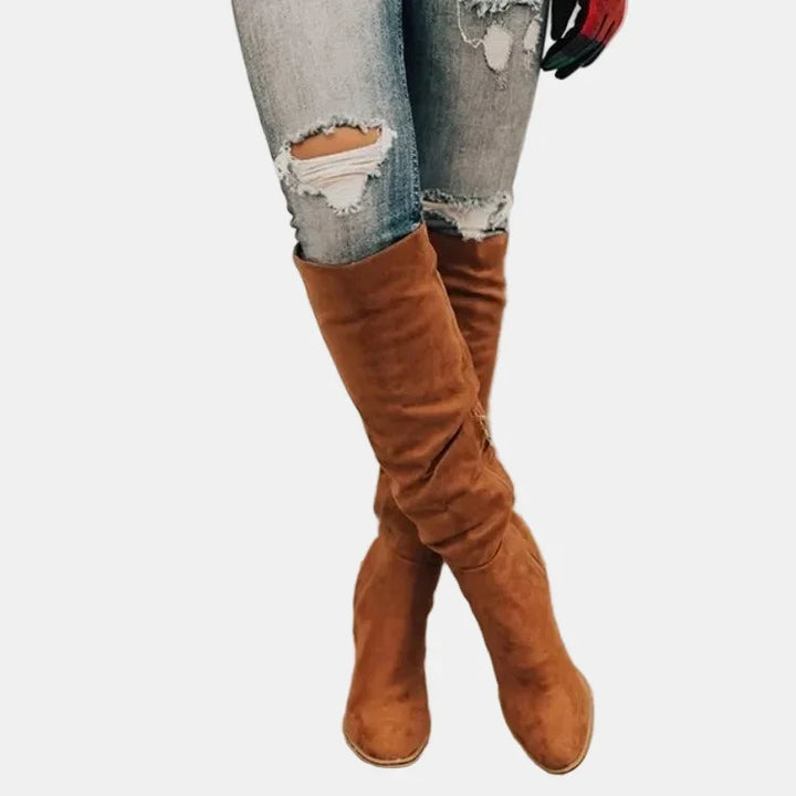 Hilda | Women's Over-the-Knee Slouch Boots with Block Heel