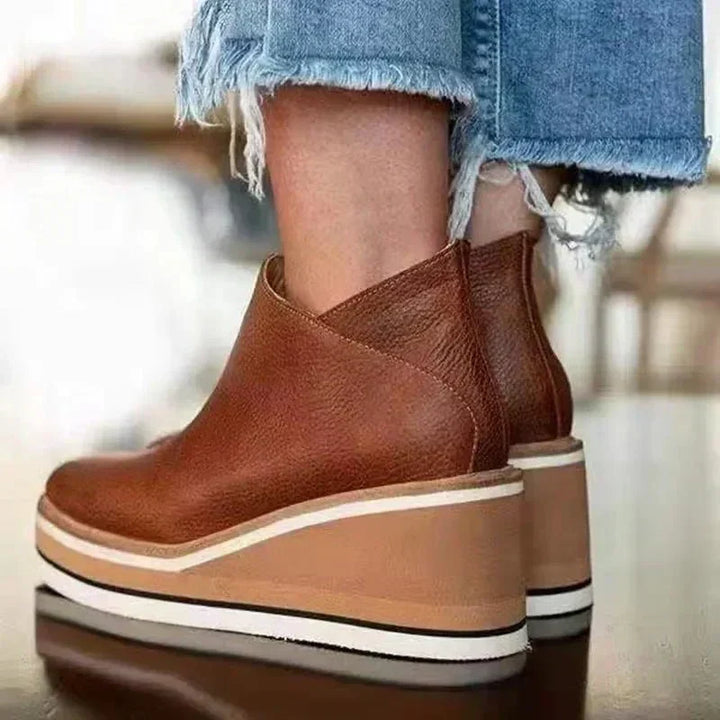 Petronille | Women's Platform Wedge Chelsea Boots
