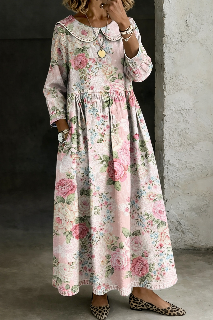 Brooklyn | Women's Relaxed Round Neck Denim Midi Dress
