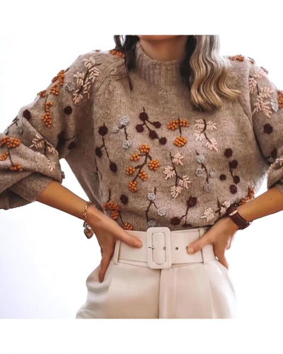 Dinah Pullover | Knitted Floral Pattern