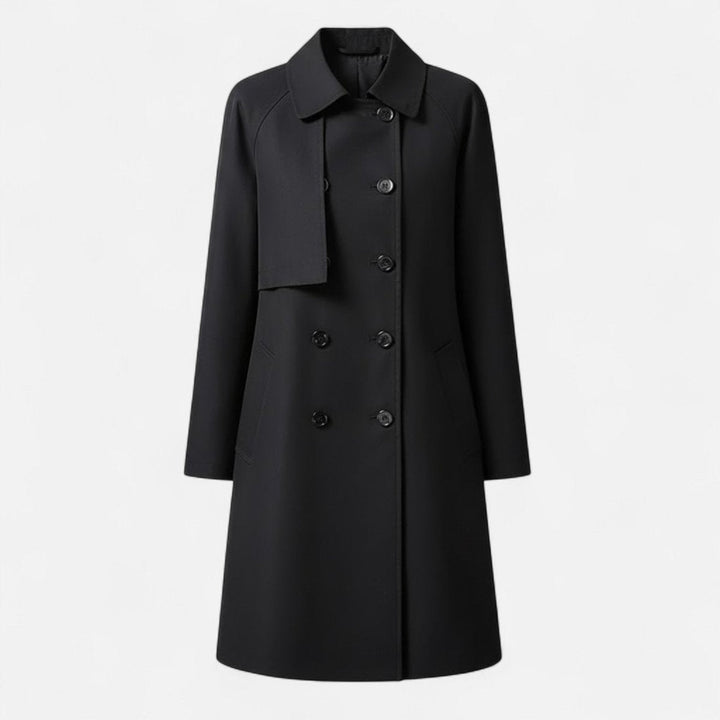 Octavie | Women's Midi Double-Breasted Coat with Stand Collar