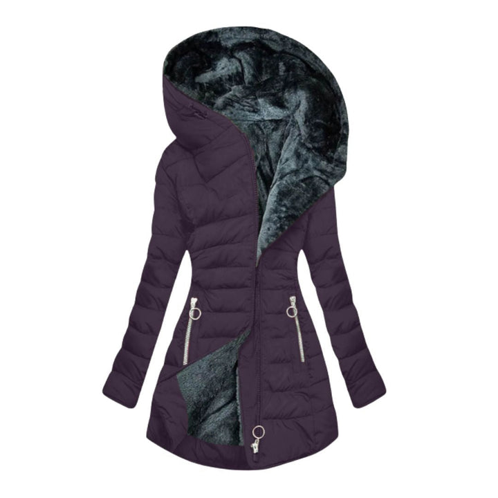 Oriane | Women's Longline Puffer Coat with Trimmed Hood