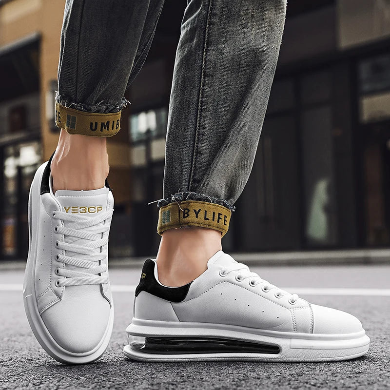 Caleb | Men's Thick Sole Lace-Up Low Top Sneakers