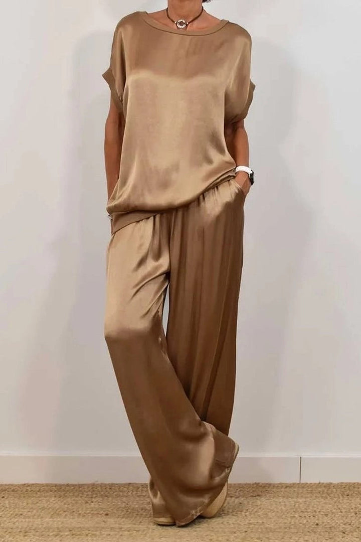 Cassandra | Women's Fluid Palazzo Elegant Drape Set