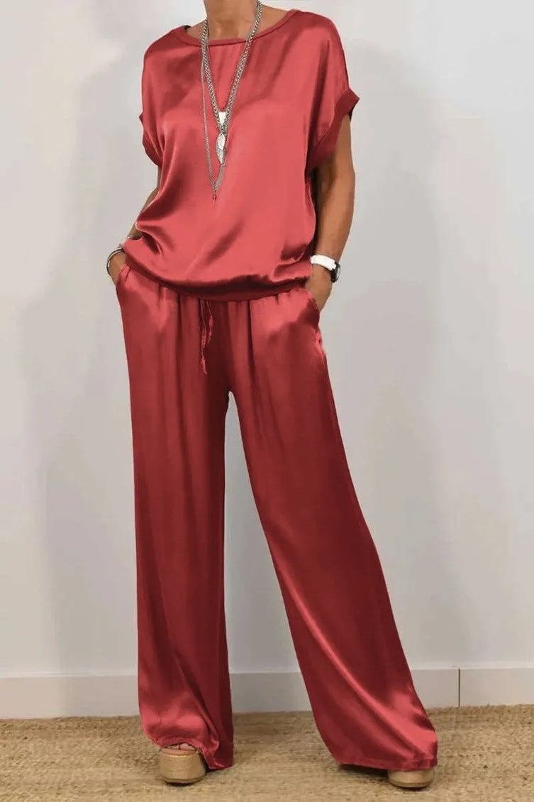 Cassandra | Women's Fluid Palazzo Elegant Drape Set