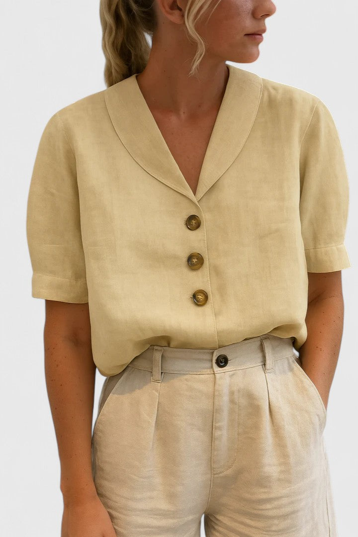 Cassia | Women's Chic Buttoned Light Breathable Blouse