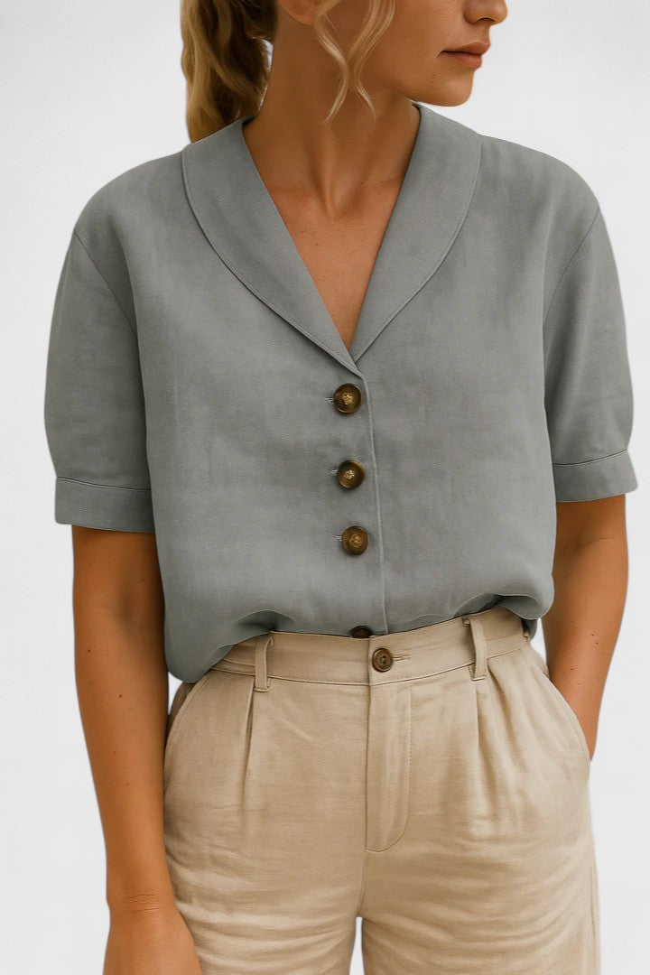 Cassia | Women's Chic Buttoned Light Breathable Blouse