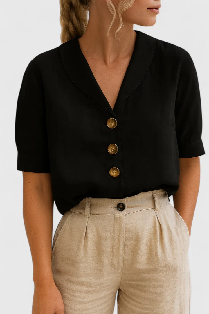 Cassia | Women's Chic Buttoned Light Breathable Blouse