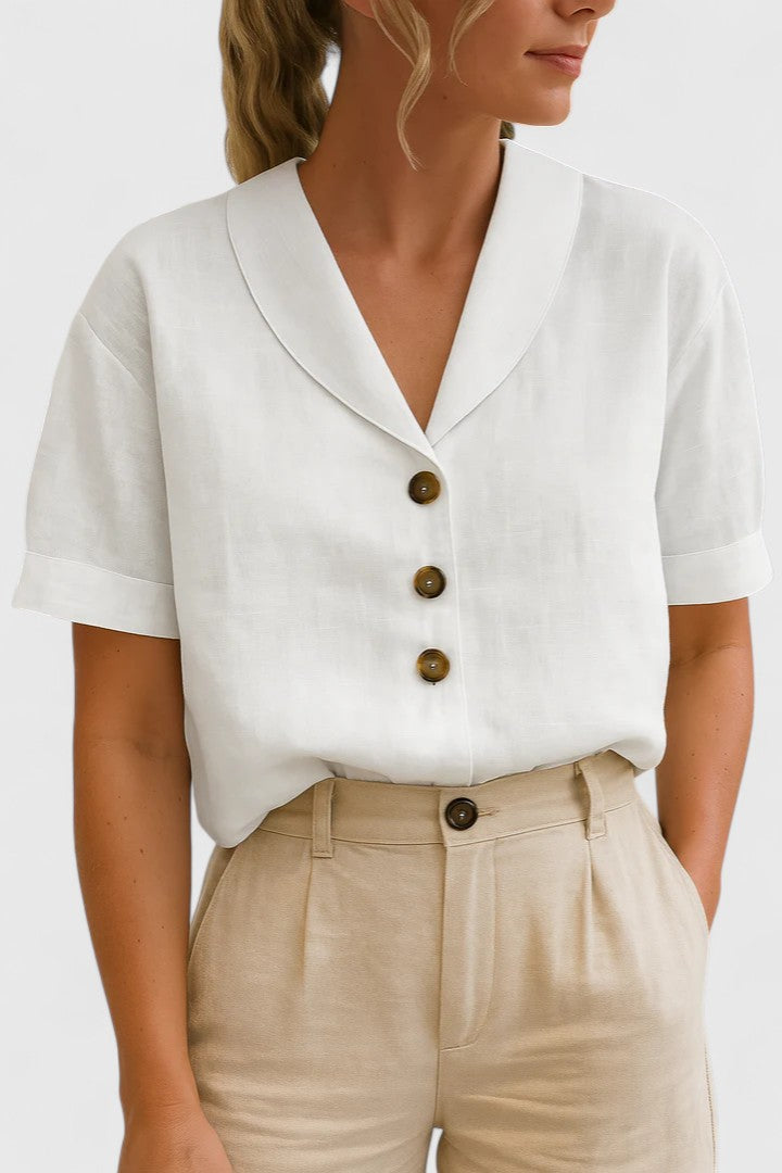 Cassia | Women's Chic Buttoned Light Breathable Blouse