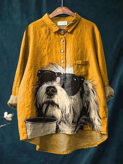 Esme | Casual Dog Print Shirt