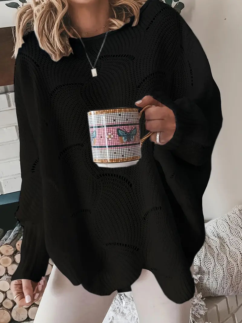Amélie | Oversized Plain Knit Sweater