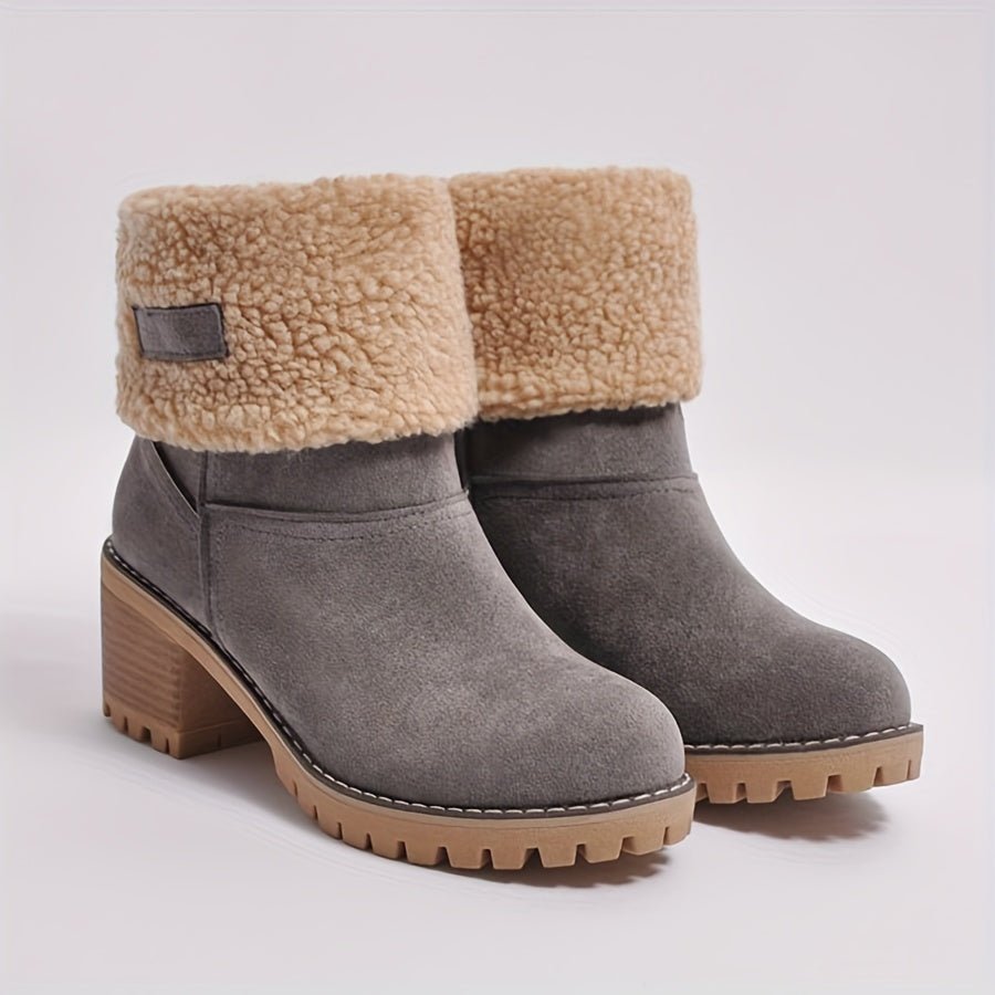 Leocadie | Women's Mid-Calf Boots with Fold-Over Cuff