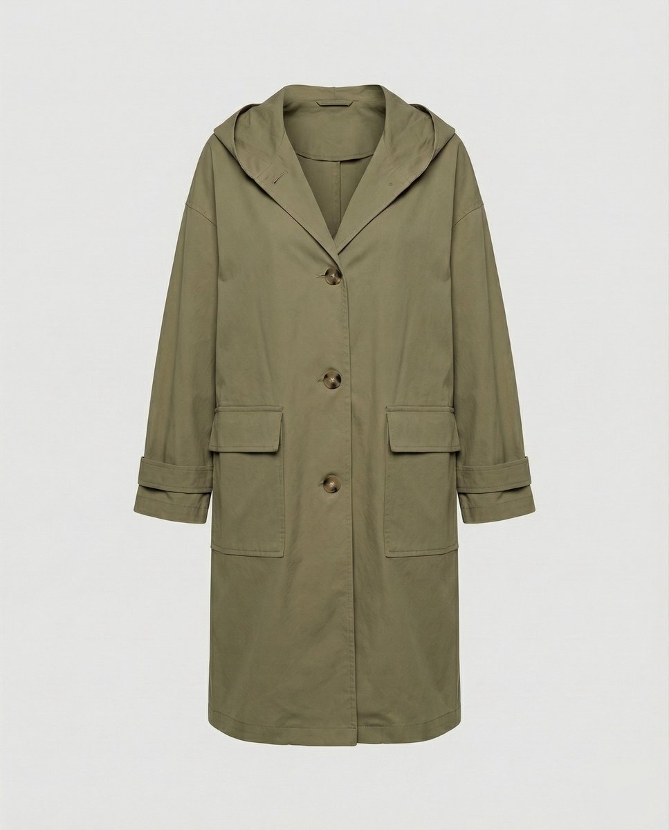 Valerie | Women's Oversized Hooded Coat with Button Front