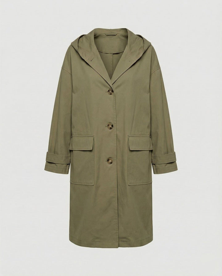 Valerie | Women's Oversized Hooded Coat with Button Front