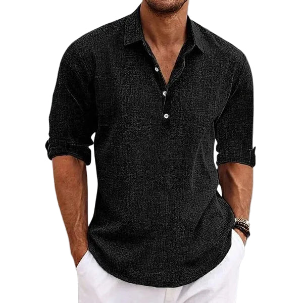 Cedric | Men's Breathable Refined Linen Polo Shirt