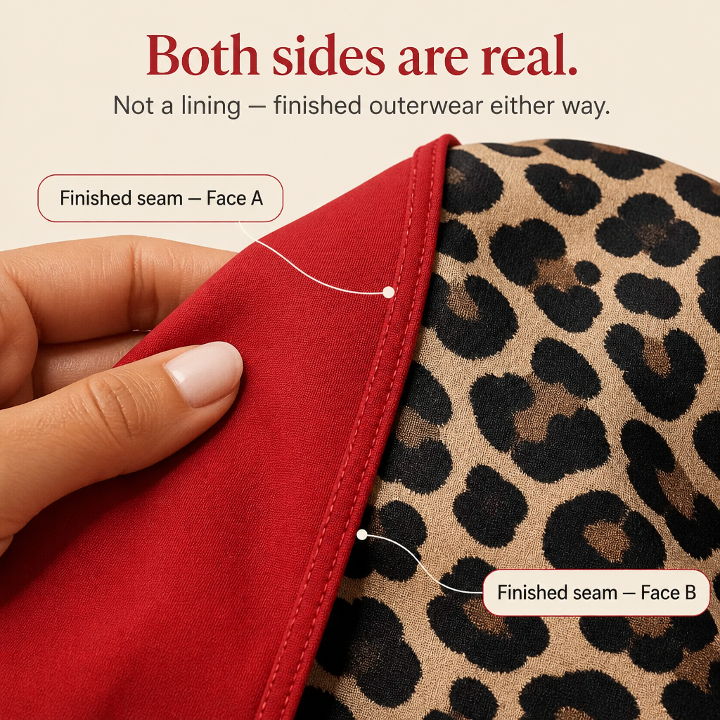 Clemence | Women's Reversible Leopard-Lined Hooded Coat